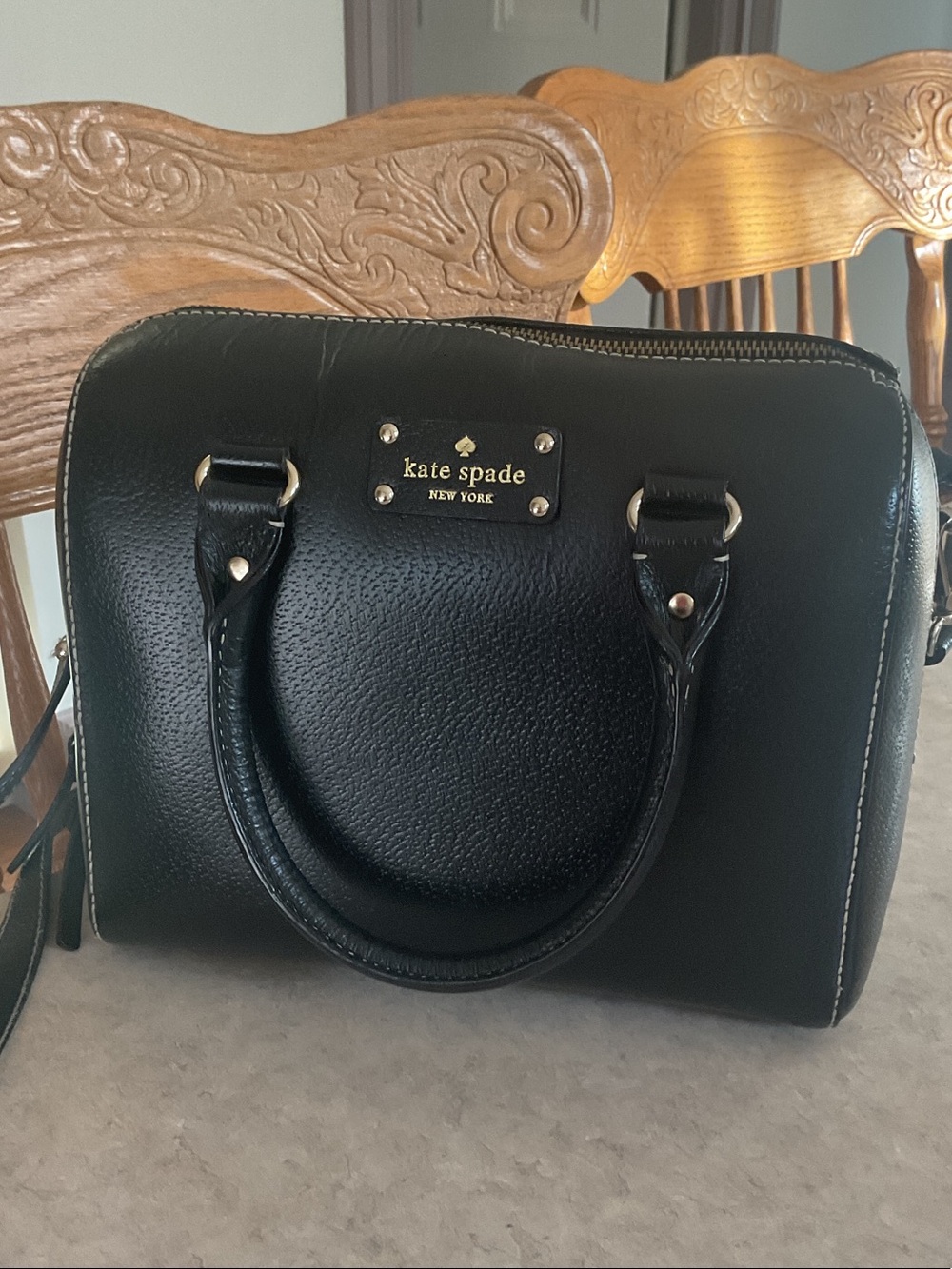 kate spade Wellesley Allyssa Black Pebbled Leather